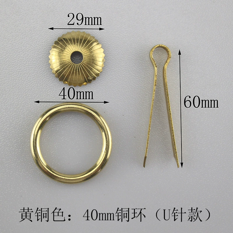 Chinese copper handle drawer wardrobe door Chinese vintage antique simple single-hole door handle brass wardrobe handle