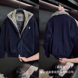 2025轻奢潮流时尚舒适简约感男士时尚痞帅百搭加绒棉服男批发