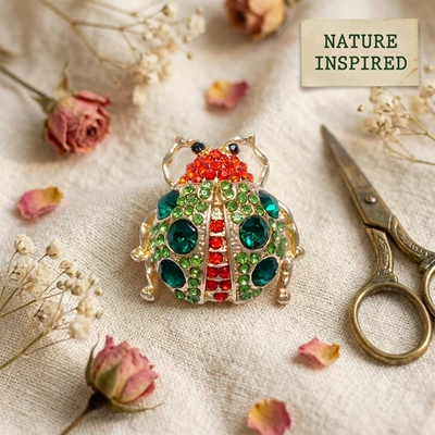 Fashionable Enamel Insect Brooch, Yaxa sancaqları - colored-diamond-ladybug