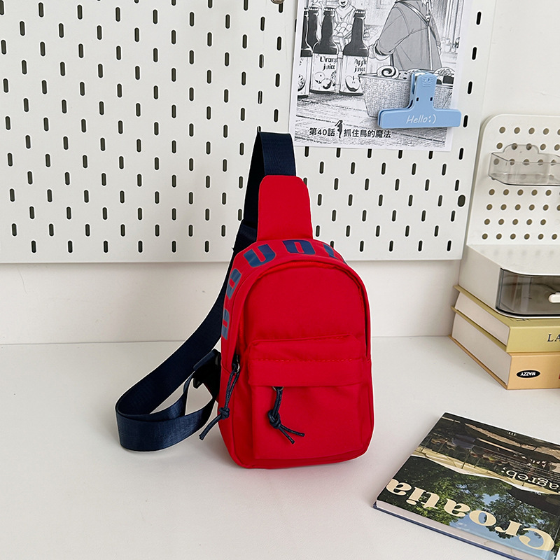 Moda coreana para niños mochila de pecho simple ocio de color sólido para niños niñas viajar bebé mochila de hombro