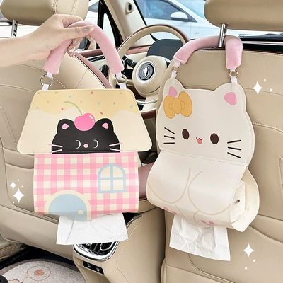 Car tissue box/set: Leather Large Capacity Car Tissue