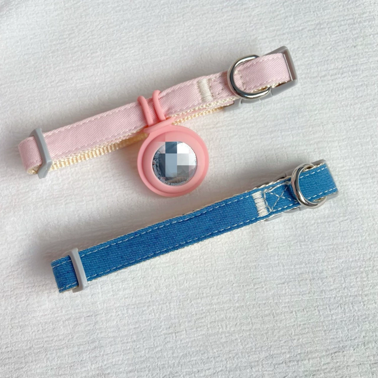 Ошейник-трекер для животных с силиконовым защитным чехлом, AirTag, джинсовый нейлоновый ремешок, ошейник-непотеряшка для прогулок с собакой, устройство для предотвращения потери