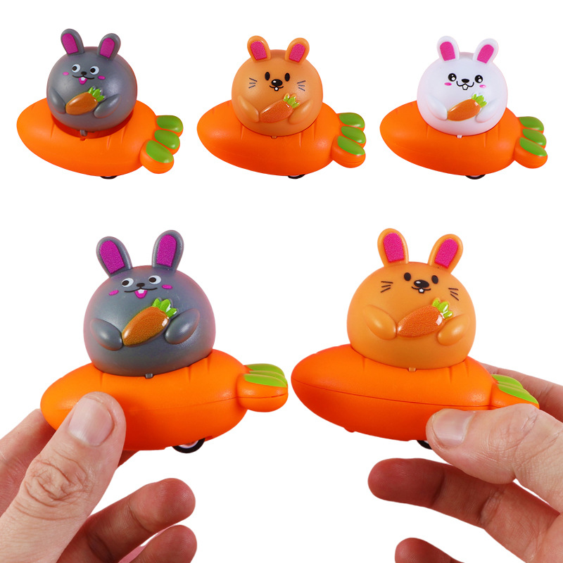 Rabbit Rally Car emoticon Donuts Car juguete Car de dibujos animados transfronterizos de Pascua Premios de jardín de infantes