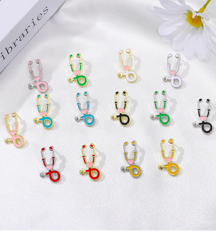 4g Weight Cute Classic Style Pin Stethoscope Alloy Enamel Unisex Brooches