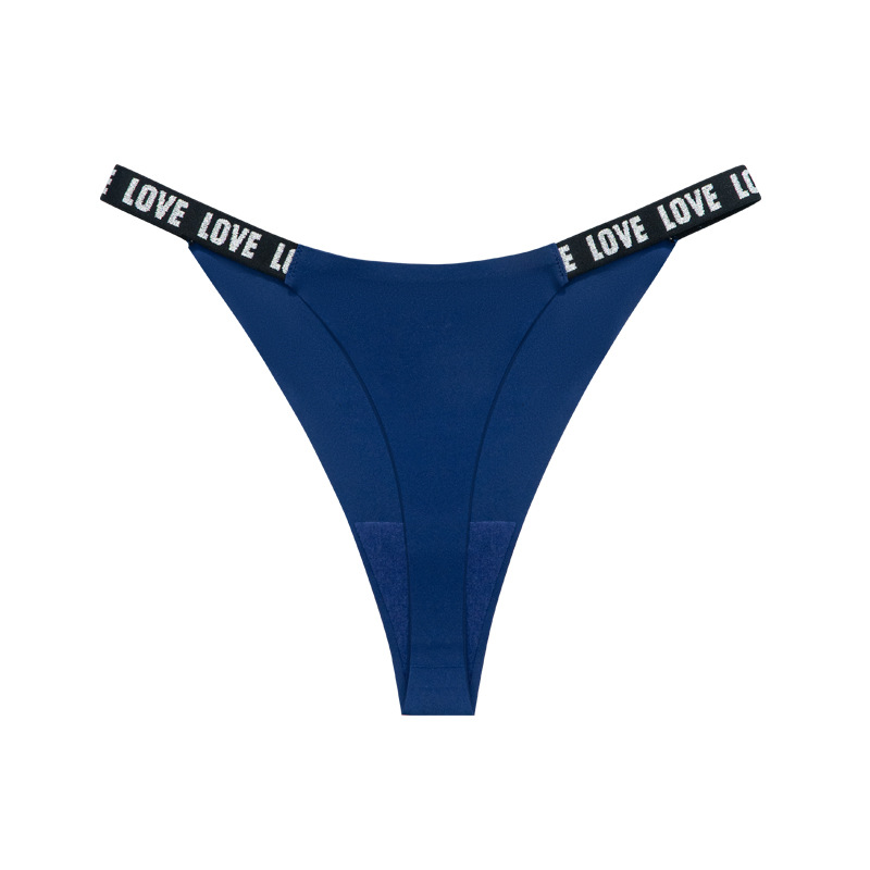 Europa y los Estados Unidos sin marcas thong de cintura baja letras de mujer cintura de algodón deportivo de entrepierna invisible sexy de hielo para mujeres