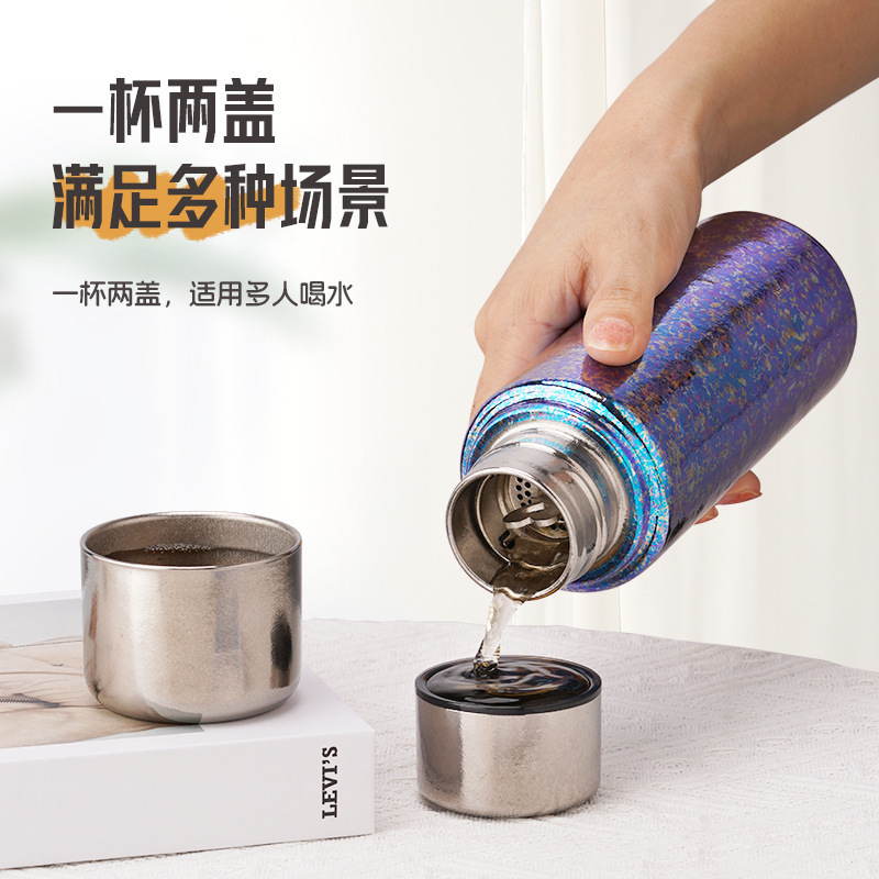 保温杯纯钛磁吸钛杯双盖水杯高颜值随行便携杯子创意礼品中秋批发|undefined