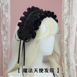 Comic Show Girl Lolita Lace Hair Accessories DOLL Sense Hair Band Ribbon Bow Dark Lo Niang Sweet Headwear