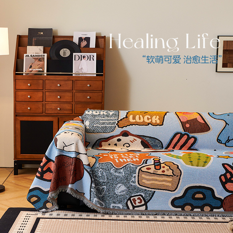 Caricatura nueva cubierta de sofá nuevo todo incluido anti-gato arañazo toallas de cubierta universal cuatro estaciones de una cubierta de sofá completo