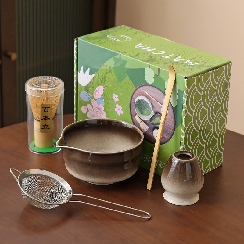 Japonés Matcha tazón Matcha túnica canción té herramientas de pedido taza de té de cerámica taza de té mezclador Matcha cepillo taza de té