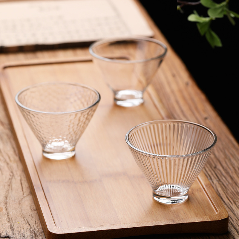 Taza de té de vidrio de estilo japonés taza de té pequeña taza de cristal transparente taza de té de Kung Fu taza de té del hogar taza de té pequeña