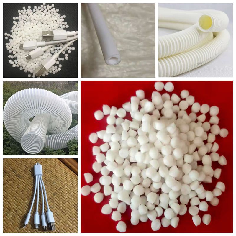 【厂家直销】PVC瓷白插头料 PVC插头塑料粒子 PVC90度USB插头原料
