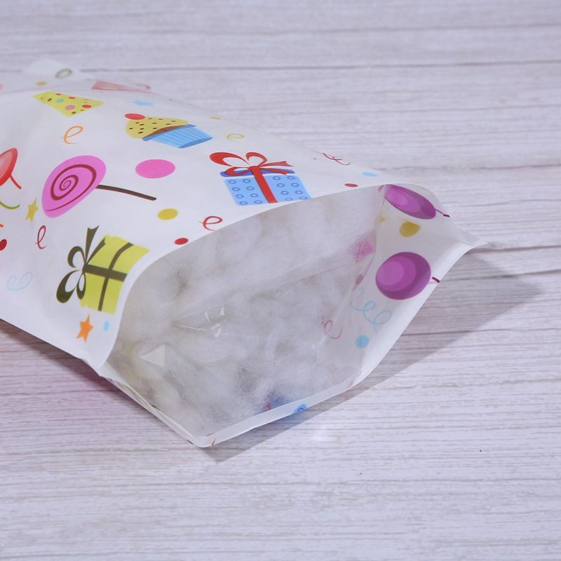 新しい誕生日パーティーギフトバッグ焼き食品包装スタンドアップバッグクッキー漫画ジップロックバッグ|undefined