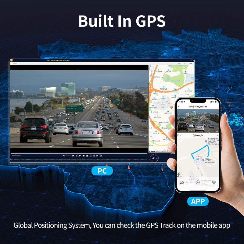 Transfronterizo de 8 pulgadas 2025 nuevo control central pantalla portátil inalámbrica CarPlay integrado GPS trayectoria doble lente 2 / 3 registro de ruta