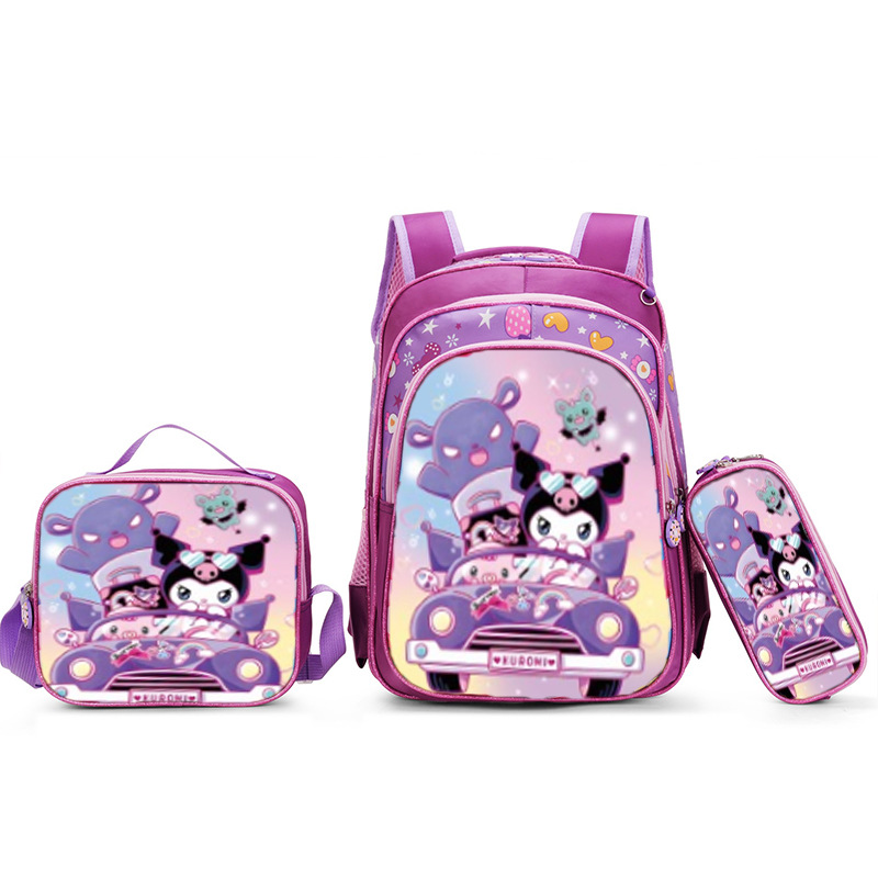 Nuevo Kpop América del Sur 16 pulgadas tres piezas juego de tirón para niños 3D brujas caza mochila de hombro para estudiantes doble espalda