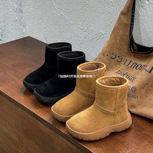 Children's Snow Boots Lamb Wool Warm Winter fleece-lined Thickened Girls' Boots Trendy Boy's Cotton Boots
