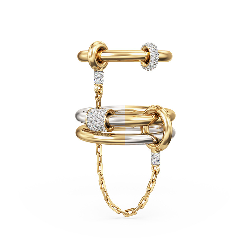 Diamond Encrusted S925 Sterling Silver Ring Style Light Luxury Two Tone Personalized High End Jewelry_voghion.com