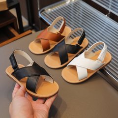 2024 New Domestic Cross-Border Stable Shipping 7-12 Year Old Girls' Summer Slip-On PU Children's Sandals with Magic Tape