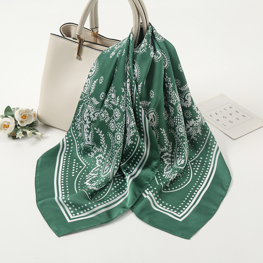 Fashion Style Women's Fashion Cashew Nuts Satin Chiffon Printing Silk Scarves