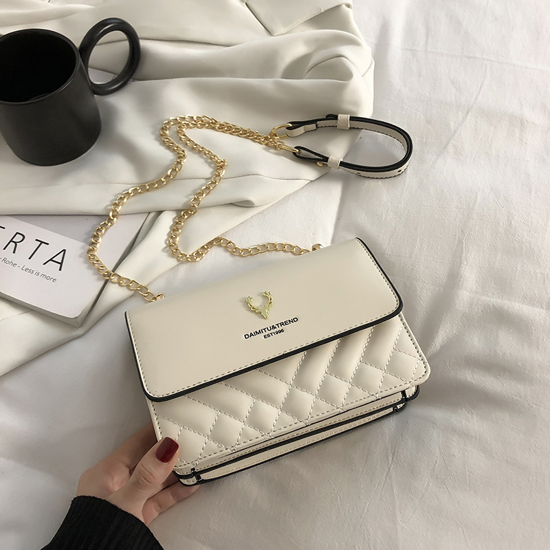 Chanel estilo rombo bordado hilo bolsa para Mujeres Nuevo 2023 hombro mensajero bolsa de San Valentín regalo cadena pequeña bolsa cuadrada