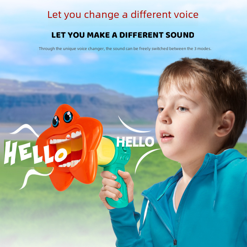 Kids Pretend Play Funny Voice Changing Handheld Amplifier Small Horn with Sound Effects Toy Music Recording Shouting Device