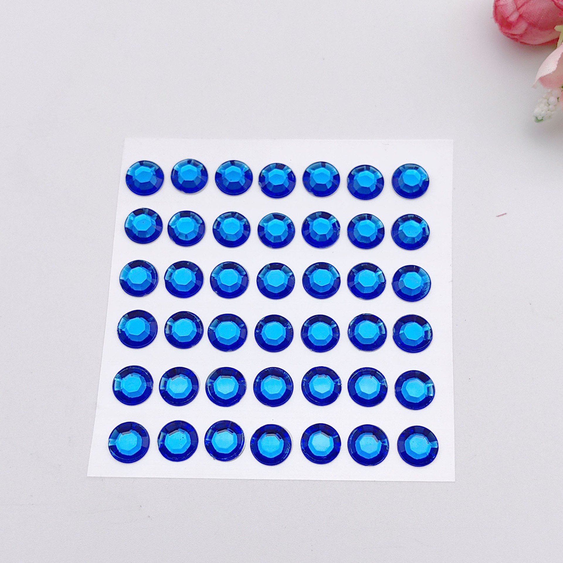 42 8MM 라운드 다이아몬드-다크 블루