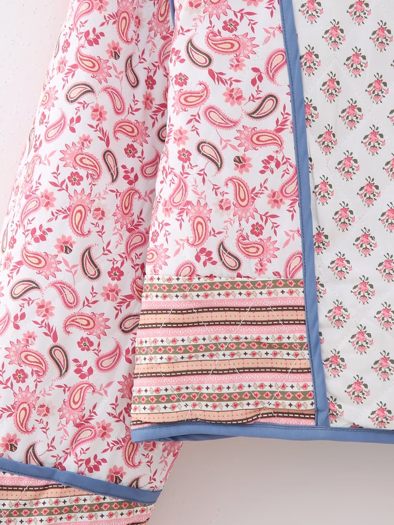 Women's Reversible Printed Jacket Lightweight Autumn Cotton Coat_voghion.com