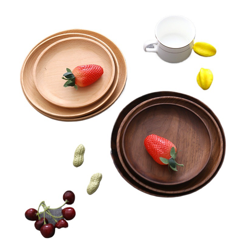 Posavasos de haya personalizados bandeja de madera cuadrado redondo de madera posavasos de café de madera posavasos