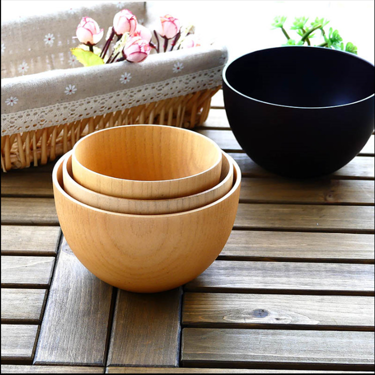 加工定制圆形酸枣木碗 时尚餐厅创意面碗饭碗 日式多规格木碗饭碗