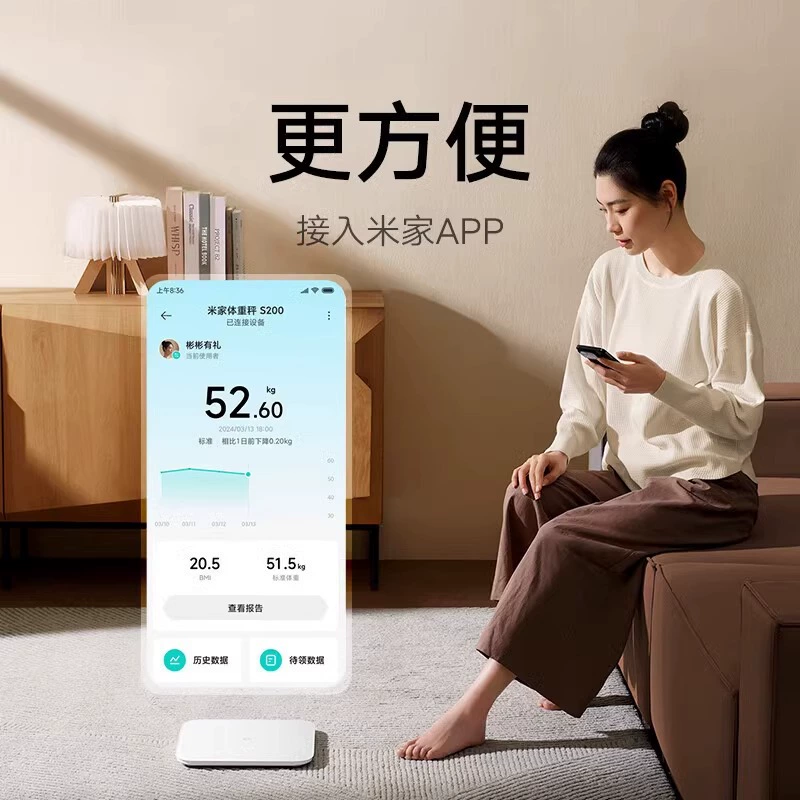 Весы электронные для девушек с Bluetooth, измерение массы, точный прибор Xiao Mijia Weight Lifting S200 для обустройства общежития