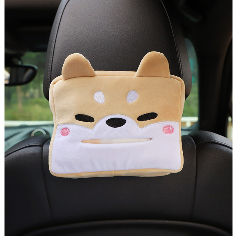Cartoon Car Tissue Box Multifunctional Car Tissue Box Car Seat Back Sun Visor Armrest Box Tissue Box Cover