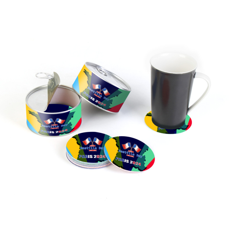 Cross-border 2024 vive la France felt coaster set of eight sports events gifts promotional items
