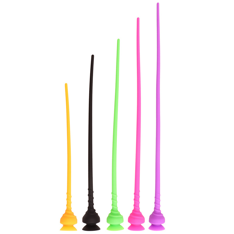 Extra-Long TPE Urethral Dilator Stick with Suction Cup Base, Manual Control, Purple — detail image 2