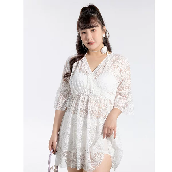 New three-piece sexy lace plus fat sister slim belly-covered hot spring holiday beach swimwear women wholesale