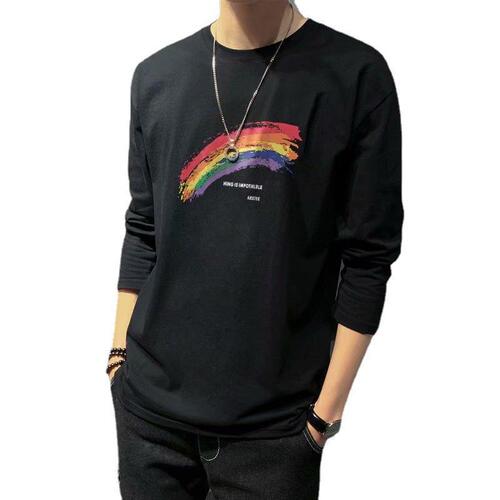 2024 New Autumn Winter Men's Long Sleeve T-Shirt Fashionable Korean Style Slim Fit Casual Underwear for Men 