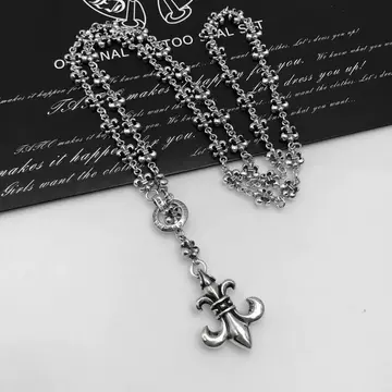 Adjustable Retractable Necklace Trendy Boy and Girl Scout Flower Anchor Vintage Thai Silver Necklace - ShopShipShake