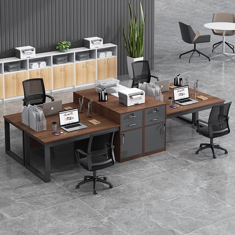 Office Desk Staff Station Simple Modern Office Staff Computer Desk and Chair Combination Four-Person Workbench Office Desk