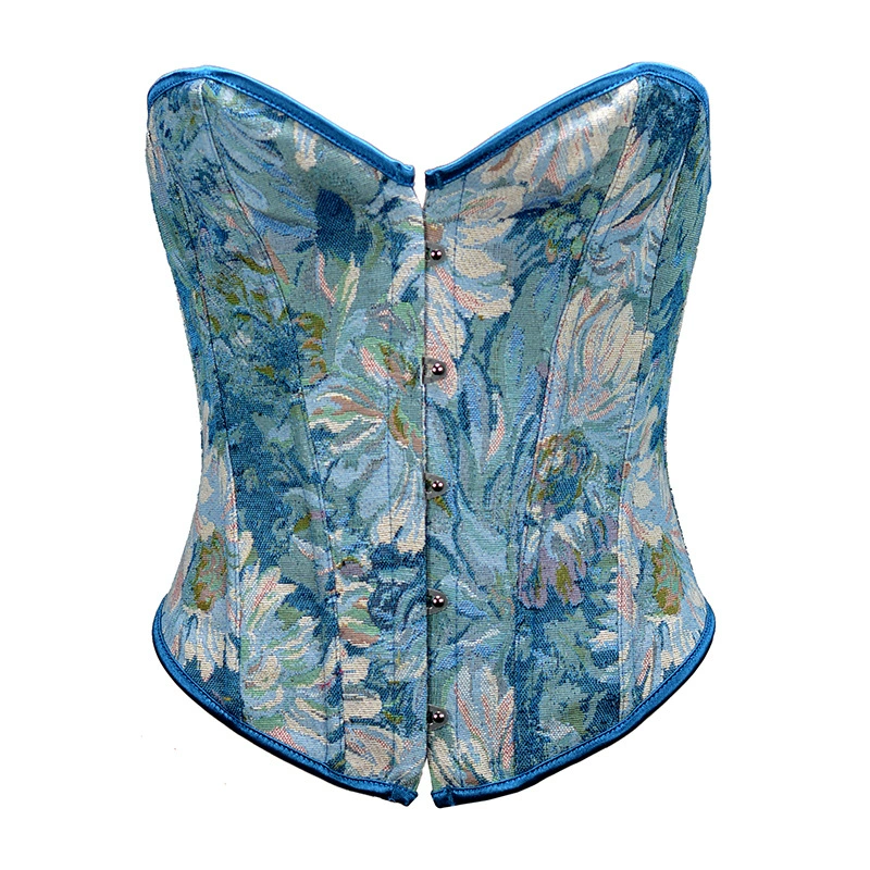 Бюстгальтер-топ shapewear, 5 пряжек 30 см спереди, жаккард с флористическим рисунком, поддержка талии
