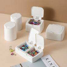 简约按键式收纳盒家用弹窗棉签盒多功能桌面弹盖首饰小物件整理盒