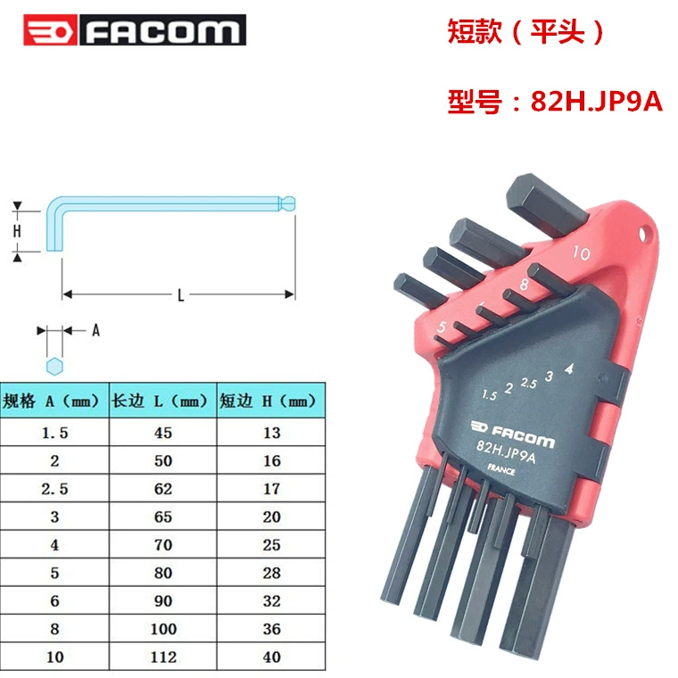 Imported French FACOM tools Set of metric hexagon keys 82H/83SH.JP9A
