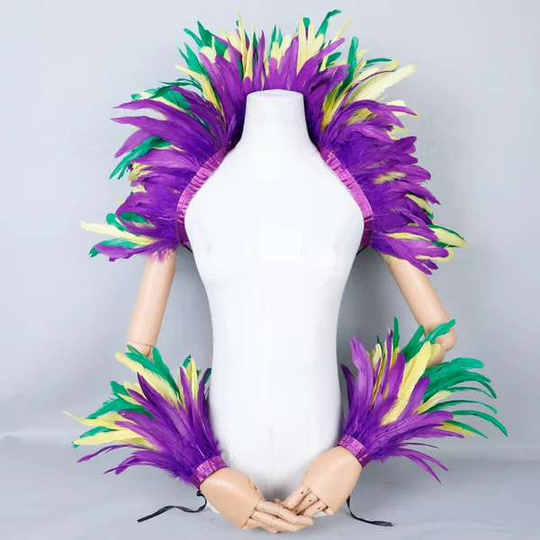 Amazon Cross-Border Gothic Feather Shawl Halloween Party Dance Performance Feather Accessories Cloak