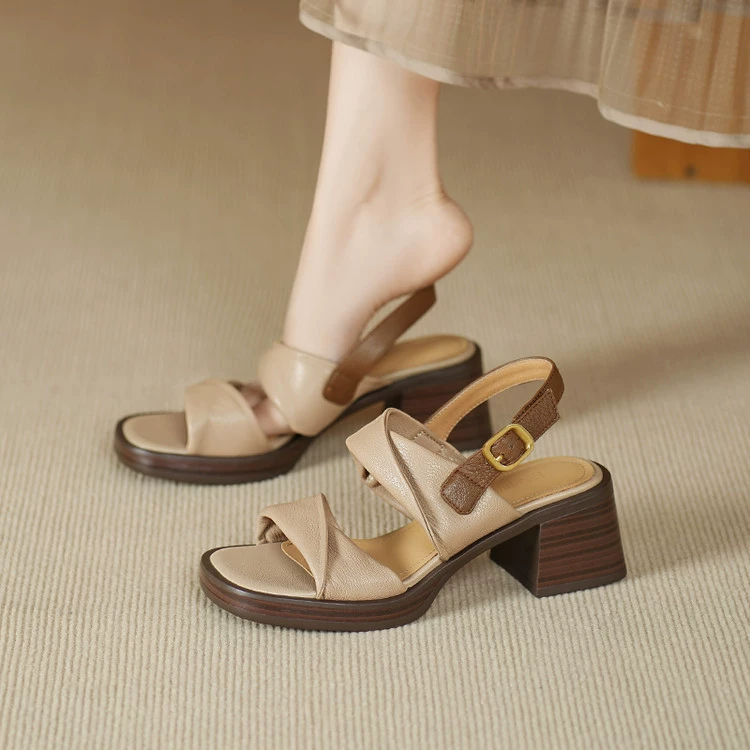 Fashionable design summer sandals with a strap