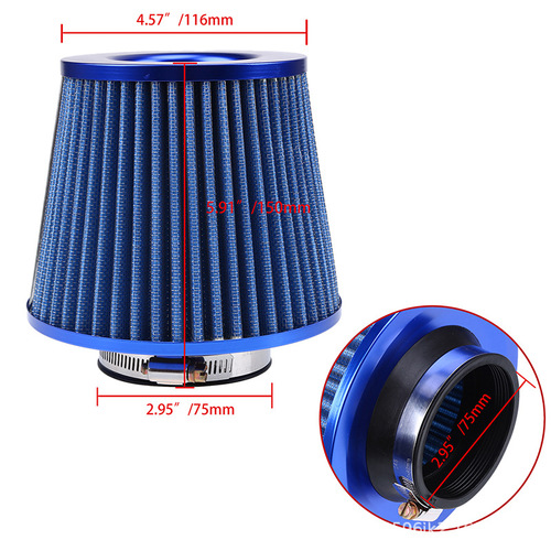 Car modified 76mm high flow air filter modified mushroom head filter mushroom head exhaust gas filter
