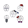 Creative new tooth brooches cute little teeth brush brush, mask wearing Christmas hat badges personalized accessories