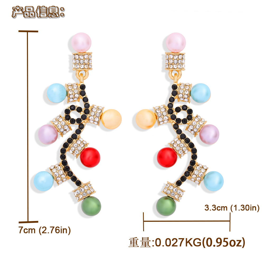 Weihnachten Cartoon-Stil Übertrieben Neuheit Diamant Legierung Künstliche Edelsteine Ohrringe display picture 11