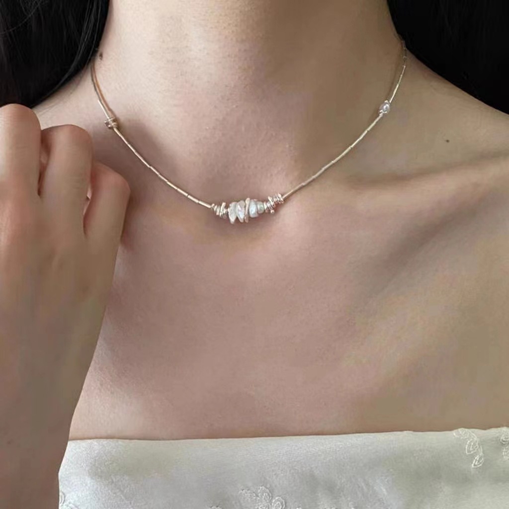 Small chain for key bag from pearl