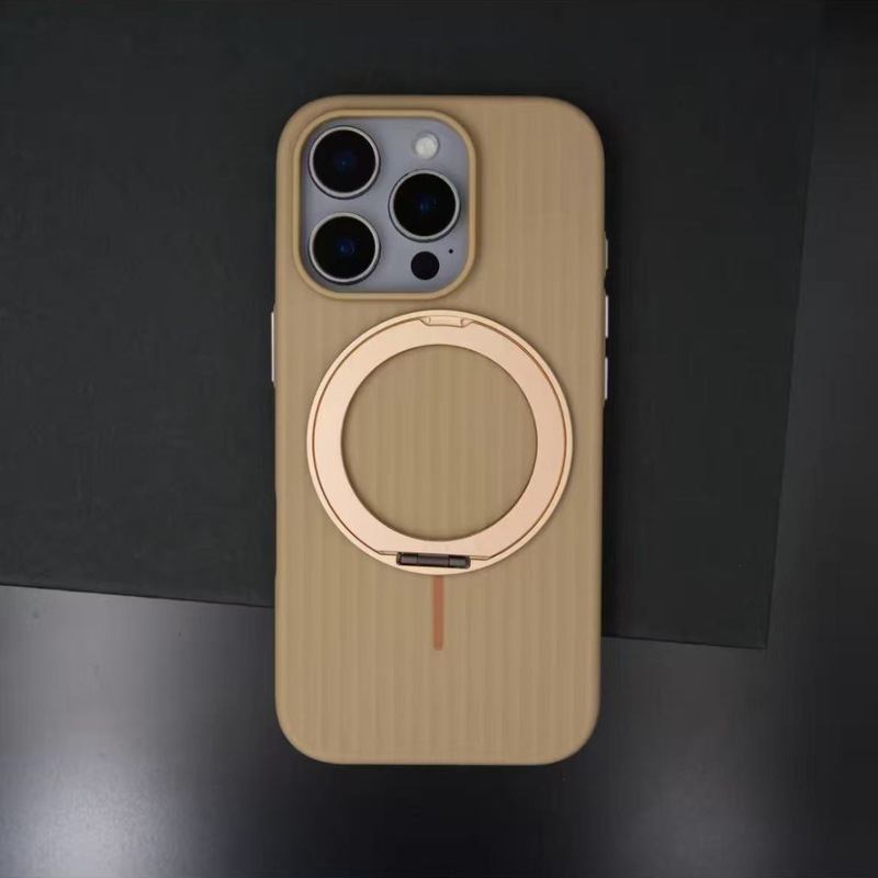 适用于iPhone17手机壳瓦楞解压磁吸旋转支架苹果16磨砂防摔保护套|undefined
