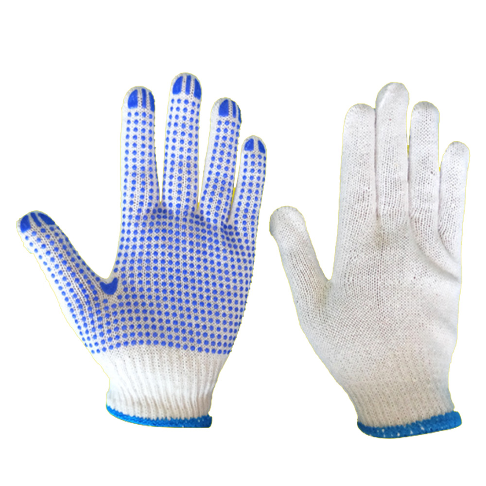 10针防护耐磨防滑单面点珠点胶手套厂家批发接受定制