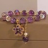 Organic purple crystal bracelet, retro accessory, light luxury style