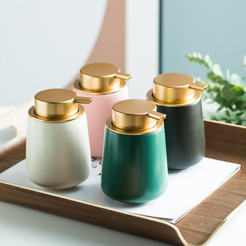 Loción de cerámica sub-botella de alta gama botella de prensa desinfectante de manos Gel de ducha Champú desinfectante desechable botella de hotel