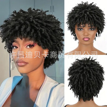 外贸欧美非洲爆炸蓬松筒曲脏辫卷发DreadlockWigs短款脏辫头套